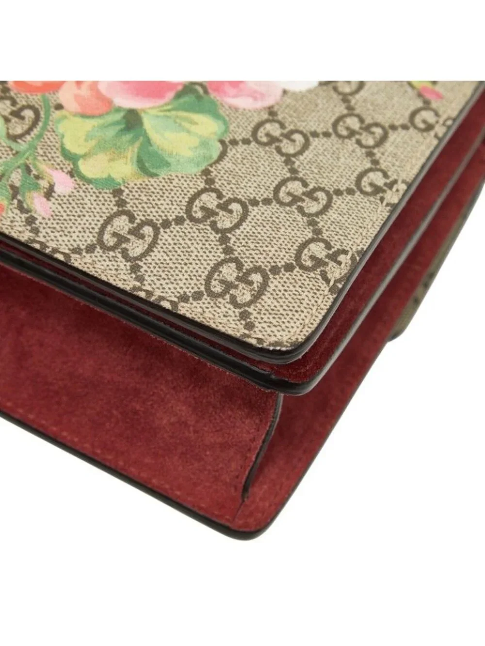 ★SOLD★ Gucci GG Supreme Blue Mus Dionysus Chain Shoulder Bag Beige Red Suede - Picture 6 of 10